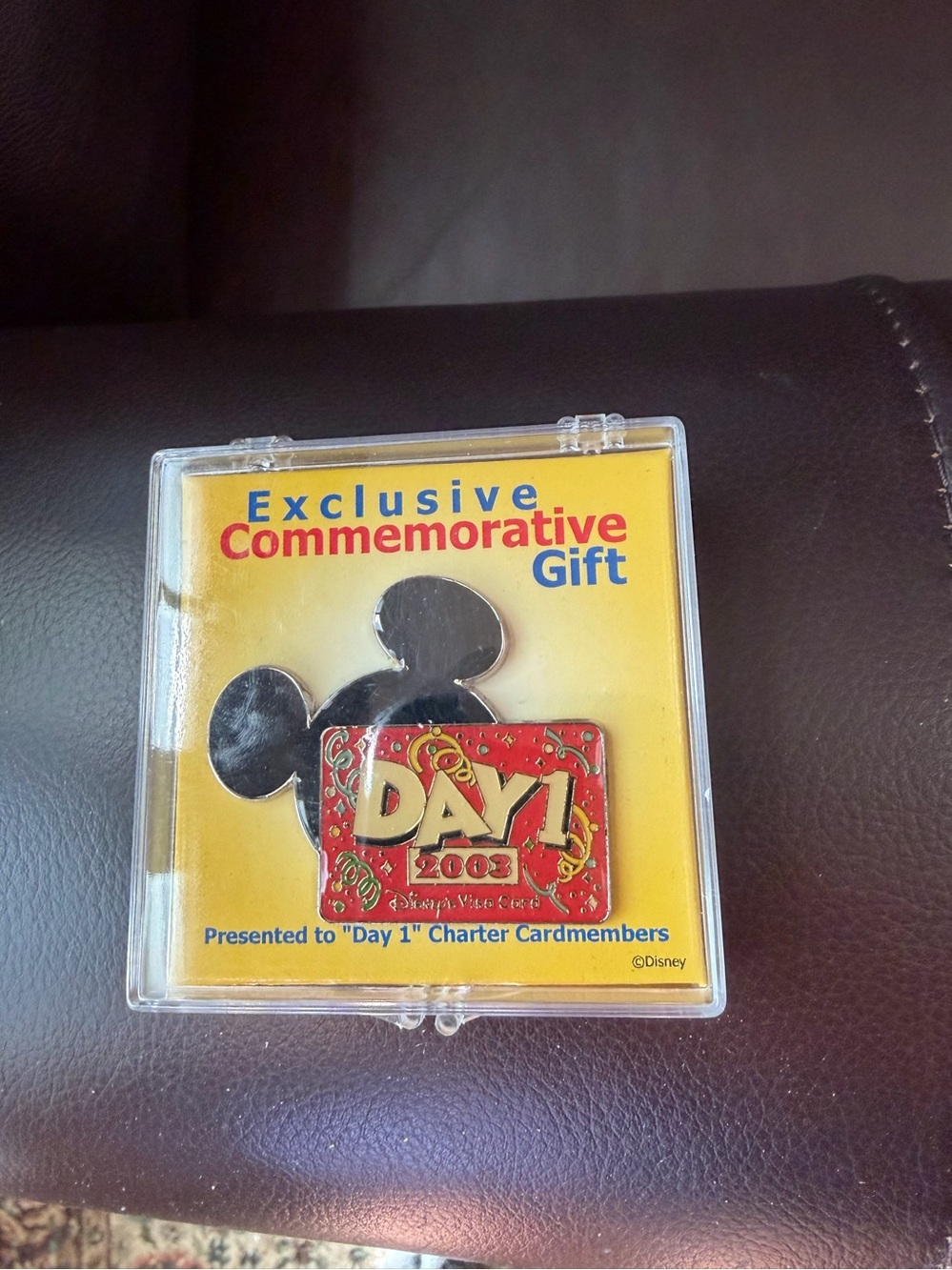 Disney Day 1 2003 Commemorative Pin - Yellow, Red, Black